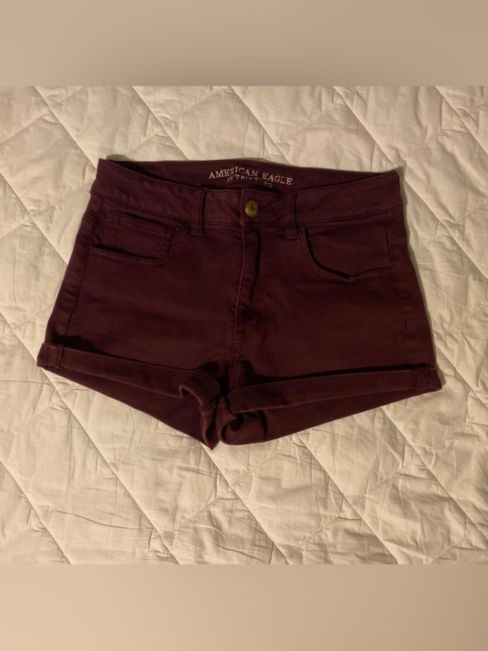 American Eagle Outfitters Women's Burgundy Denim Shorts